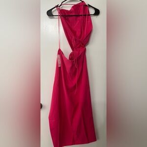 BARDOT Luna Asymmetrical Cutout Backless Midi Dress Size Medium Club Wedding